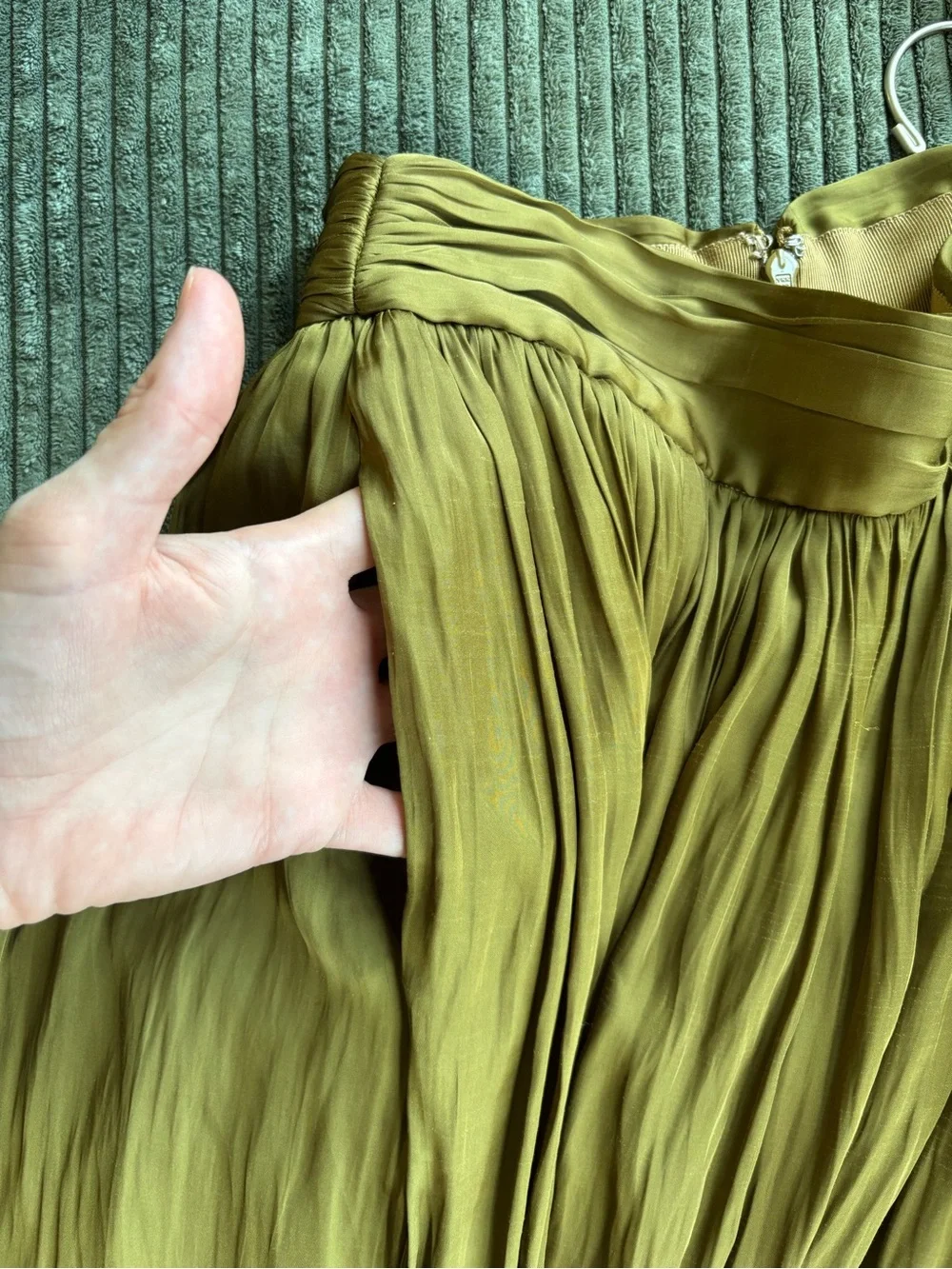 Point Sur for J. Crew Olive Green(ish) Pleated Maxi Skirt